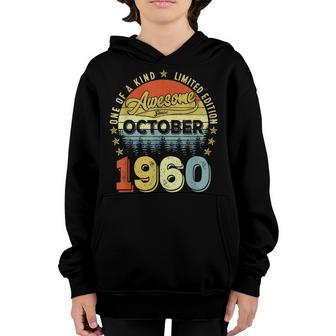 62Nd Birthday Boy Awesome Since October 1960 62 Years Old Youth Hoodie - Thegiftio UK