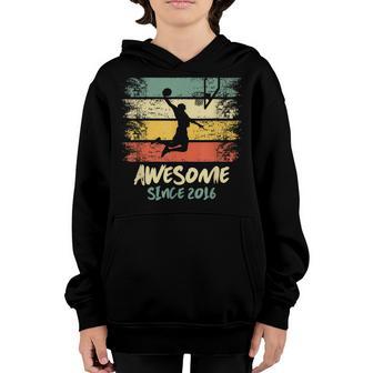 6Th Birthday Basketball Player Awesome Since 2016 Vintage Youth Hoodie - Thegiftio UK