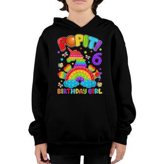 6Th Birthday Fidget Toy Pop It Birthday Girl 6 Year Old Youth Hoodie - Thegiftio UK