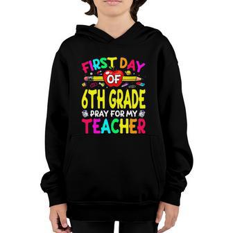 6Th Grade Pray For My Teacher Of School Graphic Design Printed Casual Daily Basic Youth Hoodie - Thegiftio UK