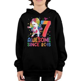 7 Year Old Gifts Girls Ns Dabbing Unicorn 7Th Birthday Youth Hoodie - Thegiftio UK