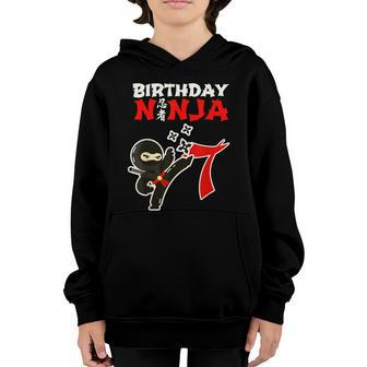 7 Year Old Ninja Birthday Party Kids Birthday Ninja Party Youth Hoodie - Thegiftio UK