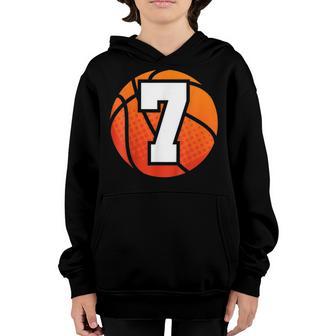 7 Years Old 7Th Birthday Basketball Gift For Boys Party V12 Youth Hoodie - Thegiftio UK