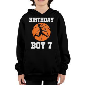 7 Years Old 7Th Birthday Basketball Gift For Boys Party V2 Youth Hoodie - Thegiftio UK