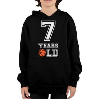 7 Years Old 7Th Birthday Basketball Gift For Boys Party V8 Youth Hoodie - Thegiftio UK