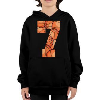 7 Years Old 7Th Birthday Basketball Gift For Boys Party Youth Hoodie - Thegiftio UK