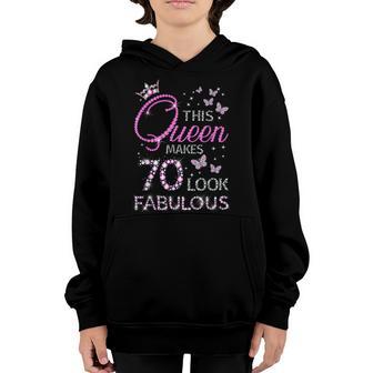 70 And Fabulous 70 Year Old Gift 70Th Birthday Girls Women Youth Hoodie - Thegiftio UK