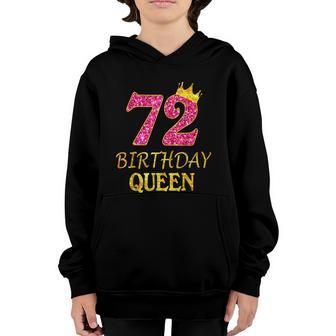 72 Years Old Birthday Queen Girl 72Nd Birthday Pink Graphic Design Printed Casual Daily Basic Youth Hoodie - Thegiftio UK