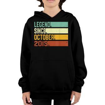 7Th Birthday Boy 7 Year Old Gift Legend Since October 2015 Youth Hoodie - Thegiftio UK