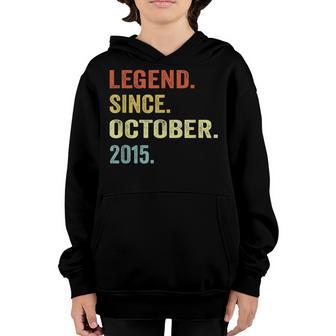 7Th Birthday Gift 7 Years Old Boy Legend Since October 2015 Youth Hoodie - Thegiftio UK