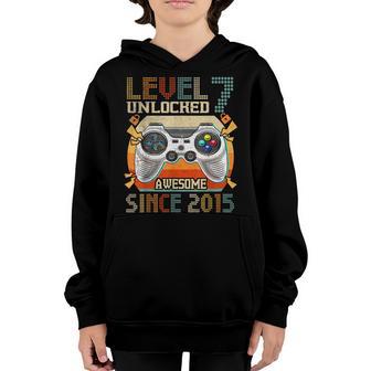 7Th Birthday Gift Level 7 Unlocked Awesome 2015 Video Game Youth Hoodie - Thegiftio UK