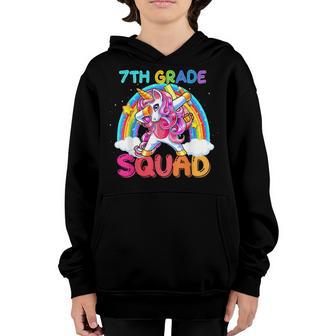7Th Grade Squad Dabbing Unicorn Cute Back To School Youth Hoodie - Thegiftio UK