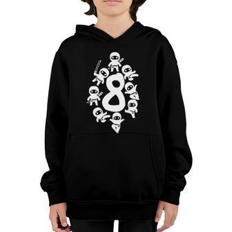 8 Ninja Bday Cute 8 Year Old Birthday Party Gift For Kids Great Gift Youth Hoodie - Thegiftio UK