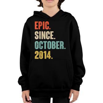 8 Year Old 8Th Birthday Gift - Epic Since October 2014 Youth Hoodie - Thegiftio UK