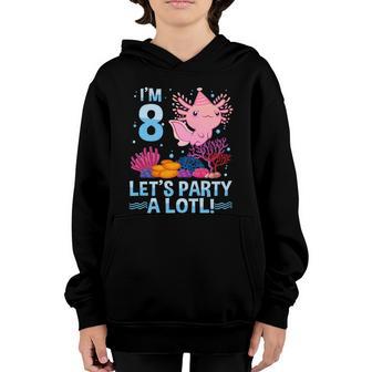 8 Year Old Axolotl Lover 8Th Birthday Boys Girls Premium Youth Hoodie - Thegiftio UK