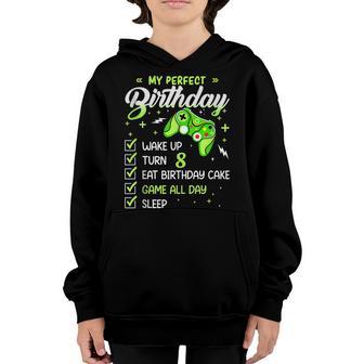 8 Year Old Boy Gamer My Perfect 8Th Birthday Kids Youth Hoodie - Thegiftio UK