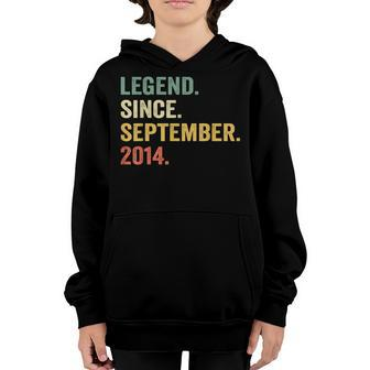 8 Year Old Gift Legend Since September 2014 8Th Birthday Boy V2 Youth Hoodie - Thegiftio UK