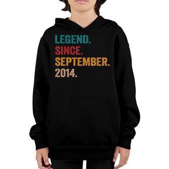 8 Year Old Gift Legend Since September 2014 8Th Birthday Boy Youth Hoodie - Thegiftio UK