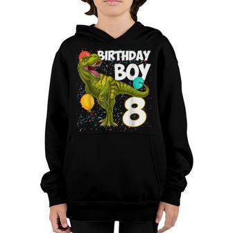 8 Year Old Gifts 8Th Birthday Boy Rawr Im 8 T Rex Dinosaur Youth Hoodie - Thegiftio UK