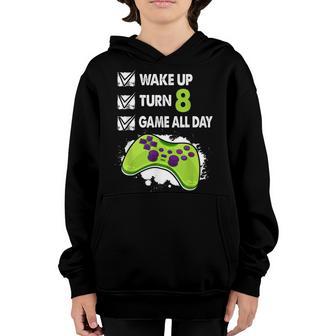 8 Year Old Gifts Men Boy Gamer Birthday Party 8Th Birthday Youth Hoodie - Thegiftio UK