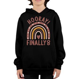 8 Years Old 8 Birthday Outfit Boy Girl Rainbow Youth Hoodie - Thegiftio UK