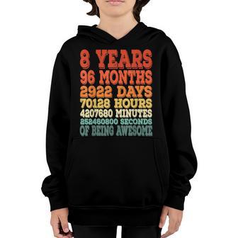 8 Years Old 8Th Birthday Eighth Yr Boys Girls 8 Yo Bday Youth Hoodie - Thegiftio UK