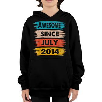 8 Years Old Birthday Awesome Since July 2014 8Th Birthday Youth Hoodie - Seseable