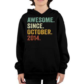 8 Years Old Gift Awesome Since October 2014 8Th Birthday Boy V3 Youth Hoodie - Thegiftio UK