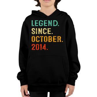 8 Years Old Gifts Legend Since October 2014 8Th Birthday Boy V5 Youth Hoodie - Thegiftio UK