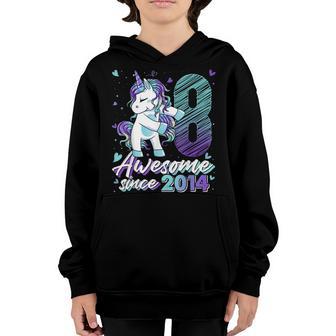 8 Years Old Gifts Unicorn Flossing 8Th Birthday Girl Unicorn Youth Hoodie - Thegiftio UK