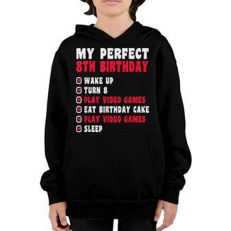 8 Years Old My Perfect 8Th Birthday Gamer 8Th Birthday Youth Hoodie - Thegiftio UK