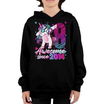 8 Years Old Unicorn Dabbing 8Th Birthday Girl Unicorn Party V3 Youth Hoodie - Thegiftio UK