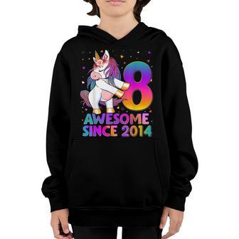 8 Years Old Unicorn Flossing 8Th Birthday Girl Unicorn Party V2 Youth Hoodie - Thegiftio UK