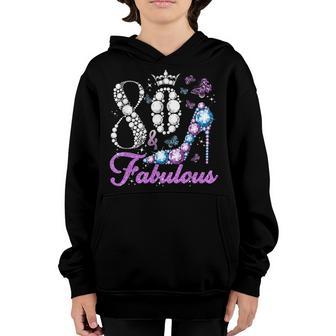 80 And Fabulous 80 Year Old Gift 80Th Birthday Girls Women Youth Hoodie - Thegiftio UK