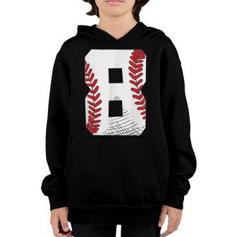 8Th Birthday Baseball Big Number Eight 8 Year Old Boy Girl V4 Youth Hoodie - Thegiftio UK