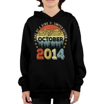 8Th Birthday Boy Awesome Since October 2014 8 Years Old Youth Hoodie - Thegiftio UK