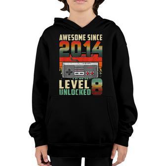 8Th Birthday Boy Level 8 Unlocked Awesome Since 2014 Gamer Youth Hoodie - Thegiftio UK