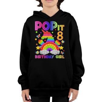 8Th Birthday Fidget Toy Pop It Birthday Girl 8 Year Old Youth Hoodie - Thegiftio UK