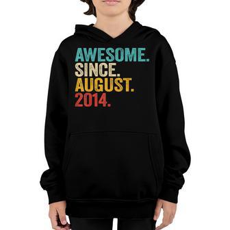 8Th Birthday Gift 8 Year Old Boy Awesome Since August 2014 Youth Hoodie - Thegiftio UK