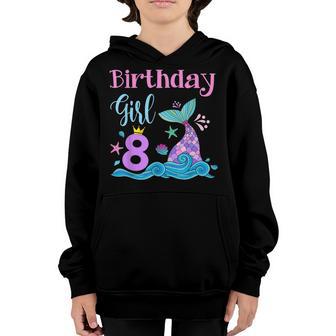 8Th Birthday Gifts Girl Mermaid Is 8 Years Old Birthday V2 Youth Hoodie - Thegiftio UK