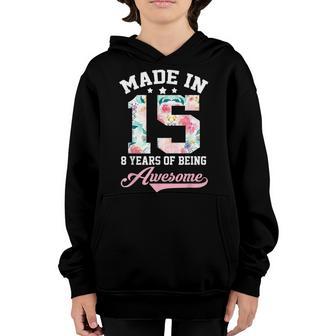 8Th Birthday Girl Gift For Nager Girls Made In 2015 Youth Hoodie - Thegiftio UK