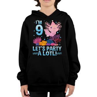 9 Year Old Axolotl Lover 9Th Birthday Gift Boys Girls N Youth Hoodie - Thegiftio UK