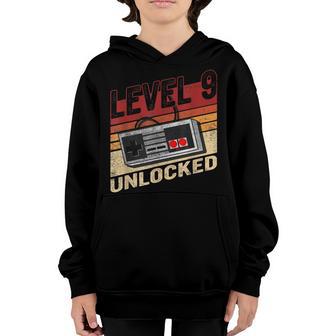 9 Year Old Boys Level 9 Unlocked 9Th Birthday Video Gamer Youth Hoodie - Thegiftio UK