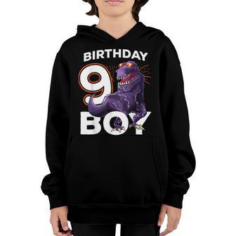 9 Year Old Gifts 9Th Birthday Boy Rawr Im 9 T Rex Dinosaur Youth Hoodie - Thegiftio UK