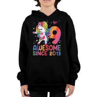 9 Year Old Gifts Girls Ns Dabbing Unicorn 9Th Birthday Youth Hoodie - Thegiftio UK