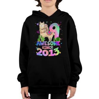 9 Year Old Gifts Ns Girls Awesome Since 2013 9Th Birthday Youth Hoodie - Thegiftio UK