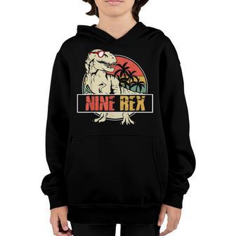 9 Years Old Boy Dinosaur T-Rex Awesome Since 2014 Birthday Youth Hoodie - Thegiftio UK