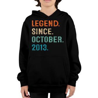 9 Years Old Boy Legend Since October 2013 9Th Birthday Gifts Youth Hoodie - Thegiftio UK