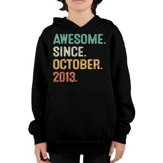9 Years Old Gift Awesome Since October 2013 9Th Birthday Boy Youth Hoodie - Thegiftio UK