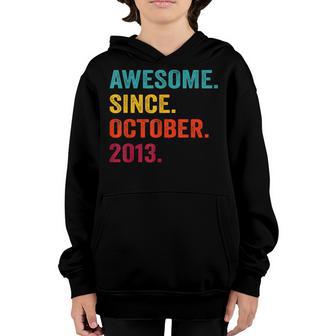 9 Years Old Gifts Awesome Since October 2013 9Th Bday Boy V2 Youth Hoodie - Thegiftio UK